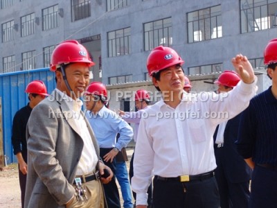 Chairman Wang Jiaan visit Pengfei new plant with vice manager-Wu Xuanmin from SINOMA