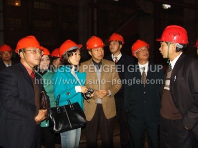 Chairman Wang Jiaan visit production site with Vietnam cement company leaders